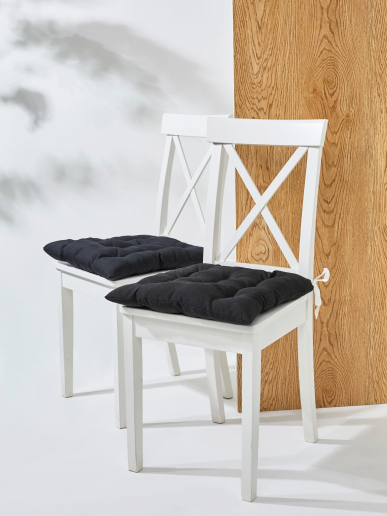 Кухонная подушка на стул (габардин) арт.GB40 / Черный