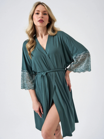 Женский  халат Флирт (кружево) 2451-Ви / Зеленый