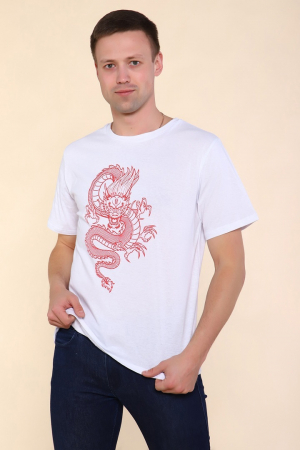 Мужская футболка Тату Дракона-2 2221 / Белый
