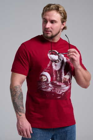 Мужская футболка 8581 / бордо+диско дедМ