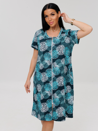 Женский халат Х-95(К) / Бирюзовый (круги)