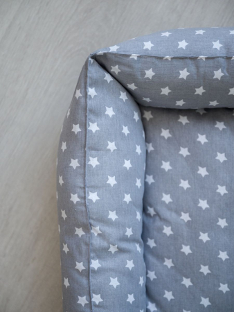 Лежак для кошек и собак / звезды, серый