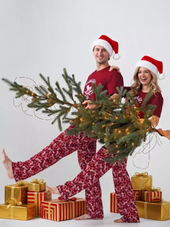 Мужская пижама "Лошадка" 2415-К / Бордовый