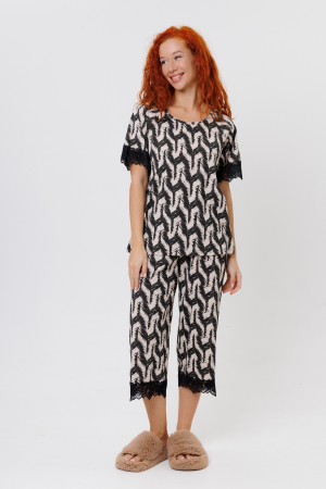 Женская пижама с бриджами 1866/1 / Черный