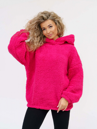 Женская толстовка мод.1770 (оверсайз) / Фуксия