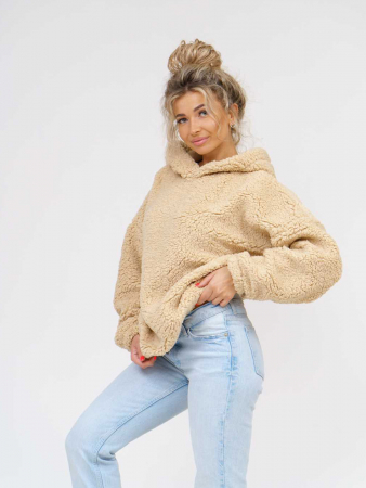 Женская толстовка мод.1770/3 (оверсайз) / Молочный