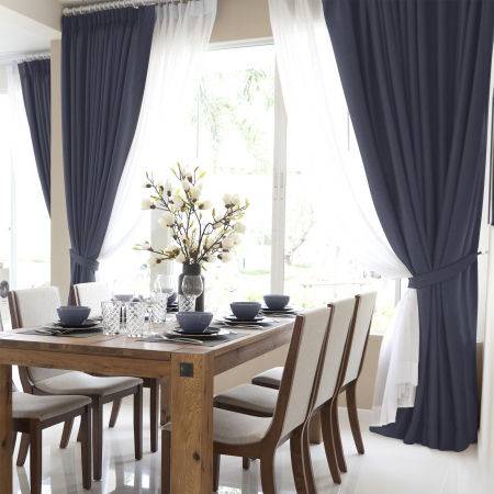 Комплект штор "Волшебная Ночь" Рогожка / Индиго