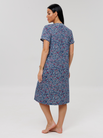 Женский халат Х-95(К) / Синий (веточки)