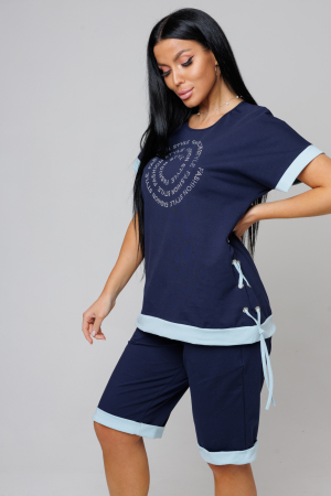 Женский костюм с бермудами 2150 / Синий
