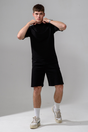 Мужской костюм с шортами 14486 / черный