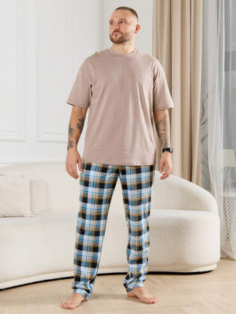 Брюки мужские Тор-1  / клетка бирюза