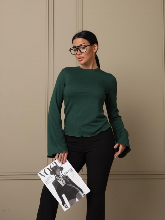 Женский лонгслив мод.2028/4 / Зеленый