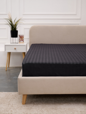 Постельное белье микрофибра-страйп / Графит