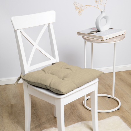 Подушка для стула "Самойловский текстиль" с тафтингом 40/40 Текстура бежевая