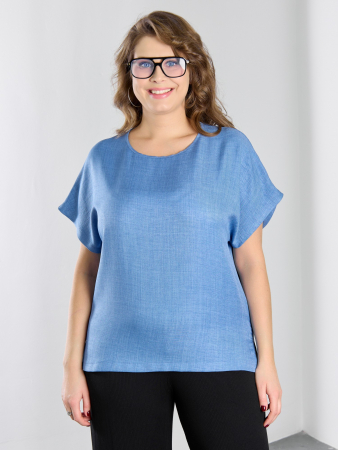 Женская блузка "Женский каприз-3" / синий
