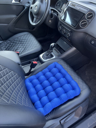 Подушка автомобильная на сиденье "АВТО-БИО" 40x40 / васильковая