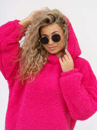 Женская толстовка мод.1770 (оверсайз) / Фуксия