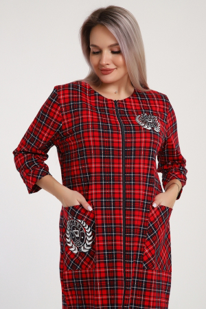 Женский халат Клетка 525 / Красный