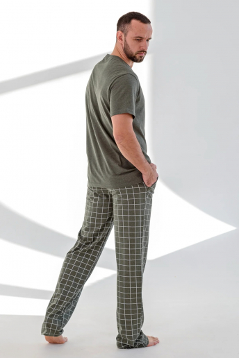 Мужская пижама "Космос" брюки (к/р) 1341-К / Хаки