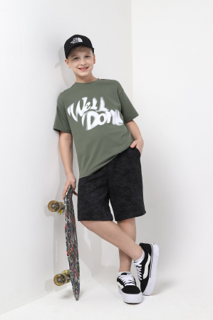 Детская футболка для мальчика Леон-3 / хаки