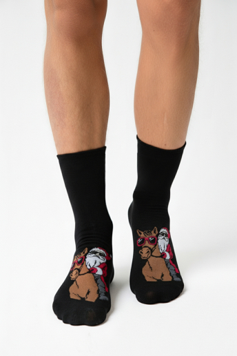 Мужские носки стандарт Мороз на коне / черный