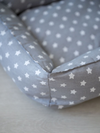 Лежак для кошек и собак / звезды, серый