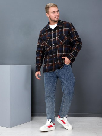 Рубашка мужская Никос / коричневый