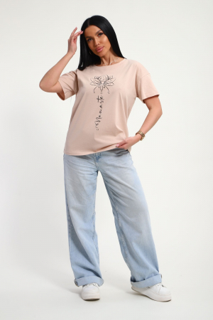 Женская футболка 85659 / бежевый