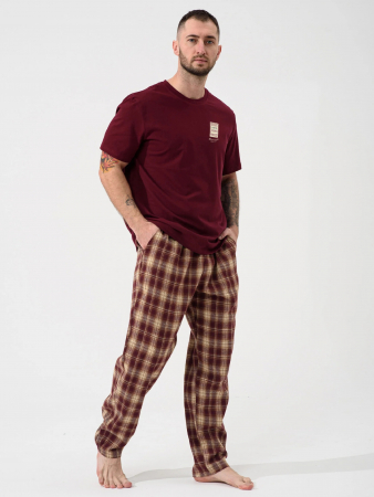 Мужская пижама "Счастливый билет" 2434-К/Ф / Бордовый