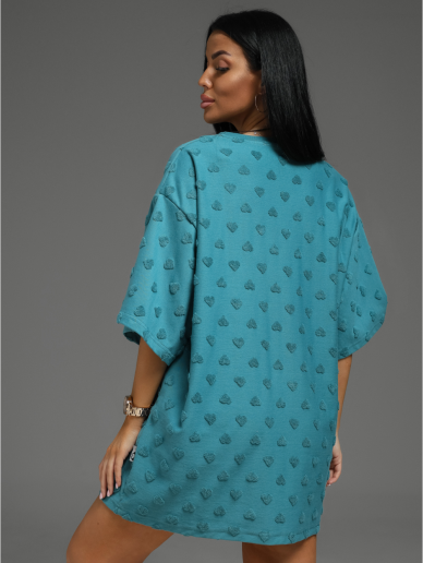 Женская футболка Ирбис / Махра, петроль сердечки