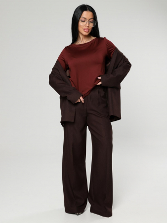 Женский лонгслив Энкар / бордовый