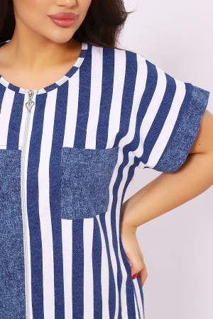 Женский халат Полоска 521 / Синий
