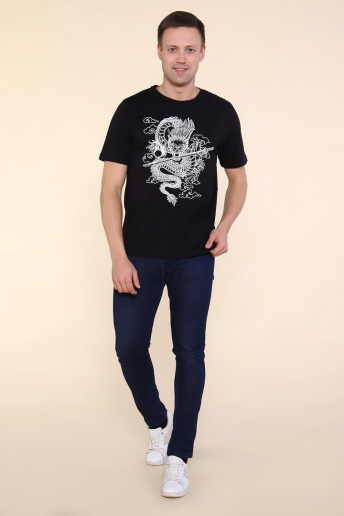 Мужская футболка Тату Дракона-3 2223 / Черный