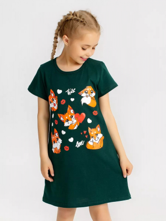 Детская сорочка "Мультяшки" / Изумрудный арт. дк230и