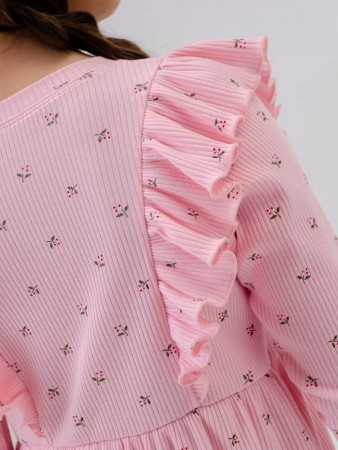 Детское платье "Бетти Рябинка" длинный рукав / Розовый