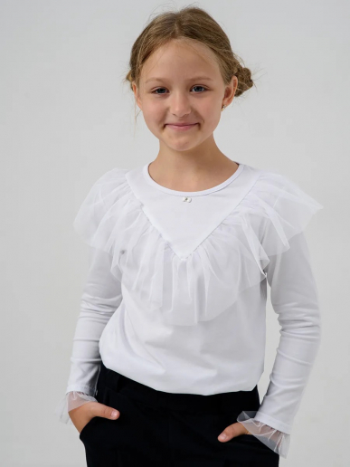Детский джемпер "Аура" длинный рукав / Белый