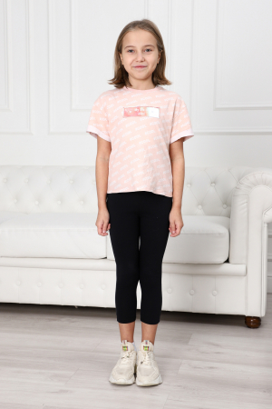 Легинсы подростковые из кулирки с лайкрой / черный