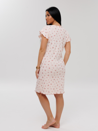 Женская сорочка Сор-107(Каш) / Песочный (цветы)