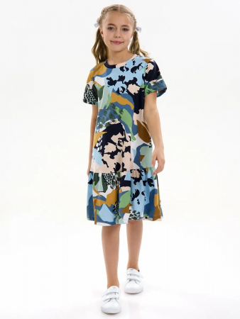 Детское платье "Лето" / Цветы камуфляж