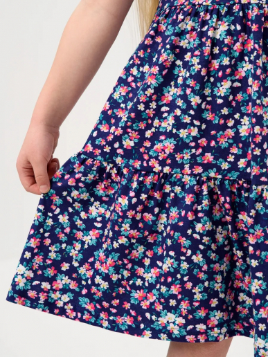 Детское платье "Славянка" / Темно-синий