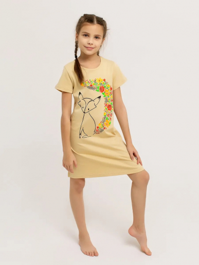 Детская сорочка "Лиса с хвостом" арт. дк310бж