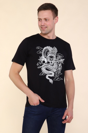 Мужская футболка Тату Дракона-3 2223 / Черный