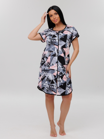 Женский халат Х-154(К) / Серый (геометрия)