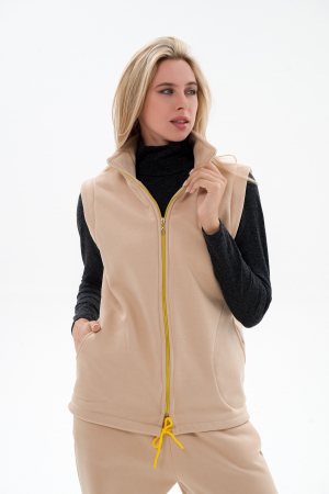 Жилет женский из футера / Латте макси