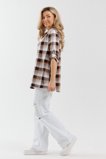 Женская рубашка 36988 / коричневый