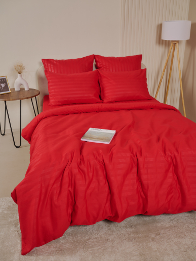 Пододеяльник микрофибра страйп / Красный