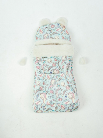 Детский конверт меховой на выписку / Единороги