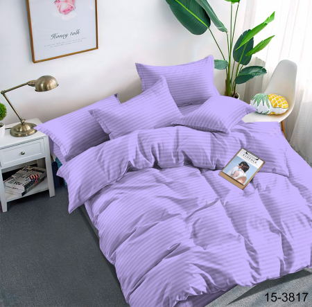 Постельное белье страйп-сатин на молнии / Лаванда