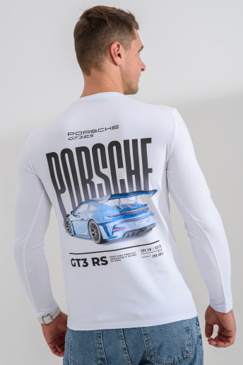 Лонгслив мужской 8562 / белый+порше