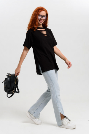 Женская футболка 7468 / черный